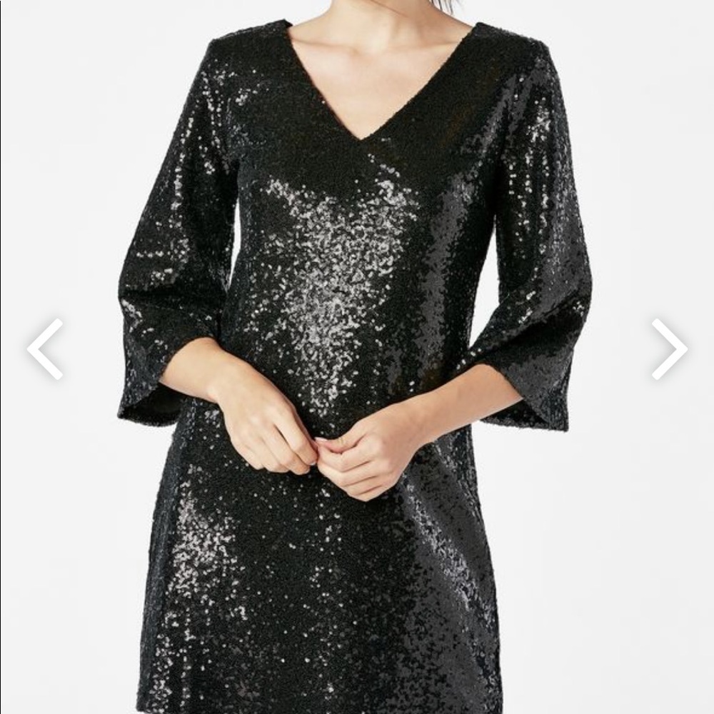 Black sequin party dress or tunic top